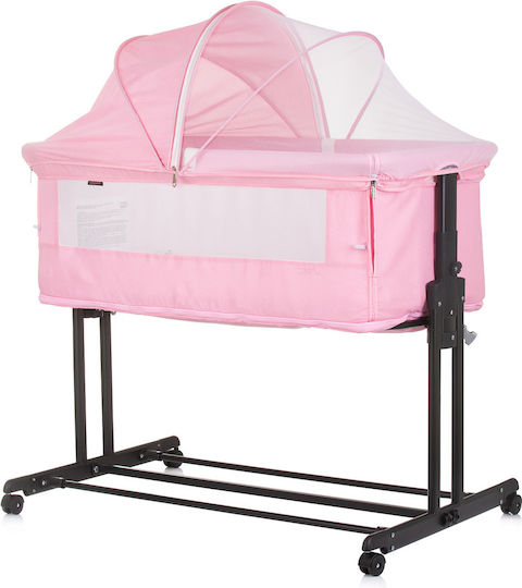 Chipolino Wiege mit Matratze, Seitlicher Öffnung und Rädern Pink