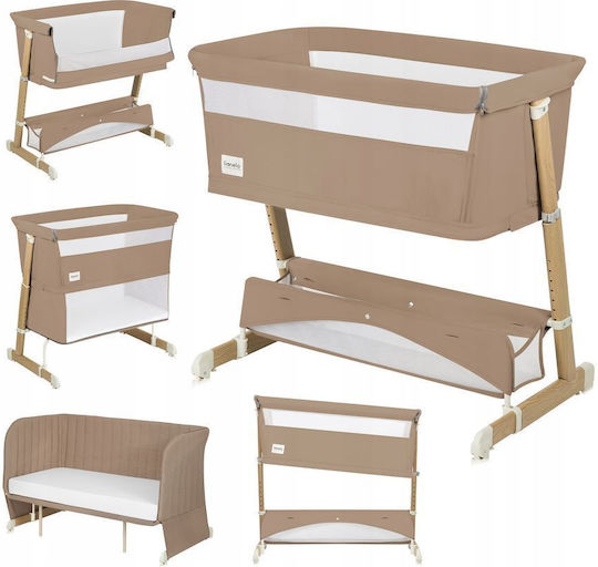 Lionelo Λίκνο Thomi Plus με Στρώμα και Ρόδες Beige Caramel