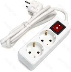 Aigostar Power Strip 2 Sockets with 1.5m Cable