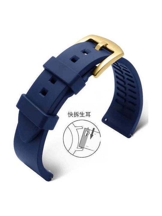 Rubber Strap Blue 22mm