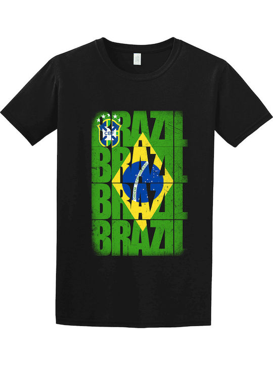 Κοντομάνικη Μπλούζα Brazil Μαυρο