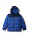 Kids Casual Short Coat with Hooded Blue