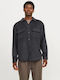 Дълъг Ръкав Overshirt Стандартна Кройка Черен