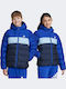 Down Kids Sports Jacket with Hood Blue