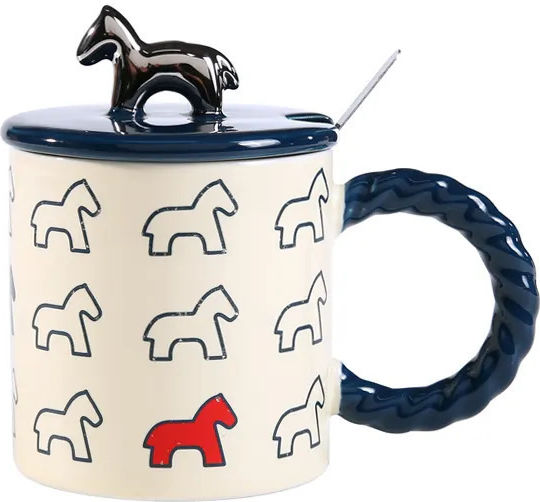Etoile Little Horse Κούπα Κεραμική με Καπάκι Λευκή 385ml
