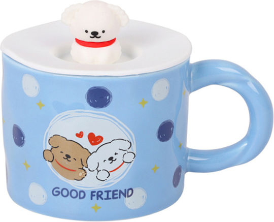 Etoile Good Friend Чаша Керамично с Капак Син 430мл