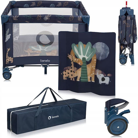 Lionelo Bonnie Laufstall Mit Matratze Blau 210x210cm