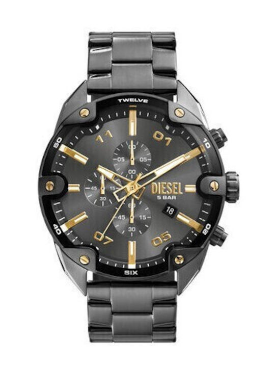 Diesel Spiked Ανδρικό Ρολόι 49mm Χρονογράφος Μπ...