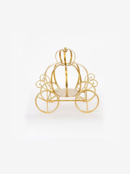 Weihnachtliche Metallisch Figur Krone Gold Höhe 34cm