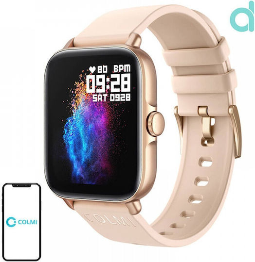 Colmi P28 Plus Aluminium Smartwatch με Παλμογράφο (Χρυσό)