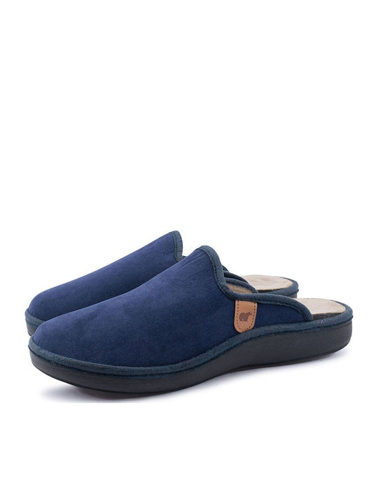 Adam's Shoes Winterliche Herrenhausschuhe Blau