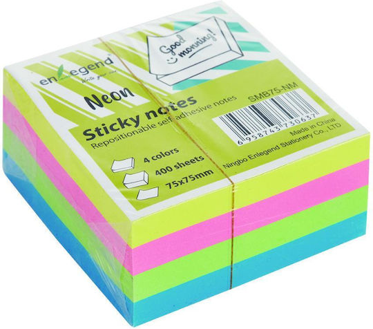 Enlegend Sticky Note Pads in Cube 400 Sheets 7.5x7.5cm