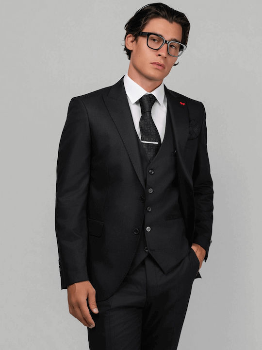 Herrenanzug mit Weste Black