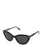 Polaroid Women Sunglasses with Black Horn-Rimmed Frame and Grey Polarized Lens