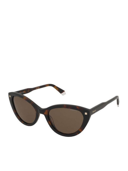 Polaroid Women's Sunglasses with Brown Tartaruga Plastic Frame and Brown Polarized Lens PLD4175/S/X 086/SP
