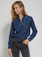 Mânecă lungă Femei Denim Cămașă Blue Jean