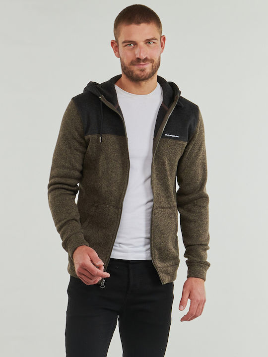 Keller Men's Knitted Cardigan with Hood Brown