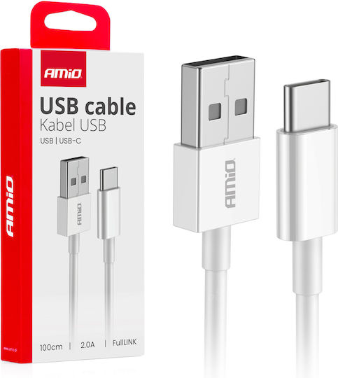 AMiO USB 2.0 Kabel USB-C männlich - USB-A Silber 1m (03893)