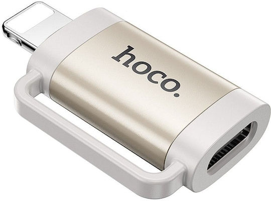 Hoco Μετατροπέας Lightning male σε USB-C female Γκρι 1τμχ