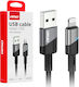 AMiO LED USB-A to Lightning Cable Μαύρο 1m (03925)