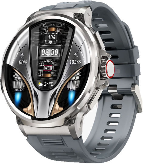 Colmi V69 Aluminium 53mm Smartwatch mit Herzfrequenzsensoren (Silber - Große)