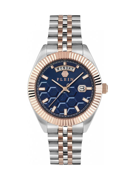 Philipp Plein Superlative Men's Battery Watch With Pink Gold Metal Bracelet