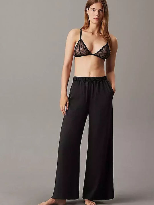 Calvin Klein Χειμερινό Γυναικείο Παντελόνι Πιτζάμας Μαύρο