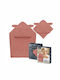 Lionelo Baby Hooded Towel Coral Red 80x80cm