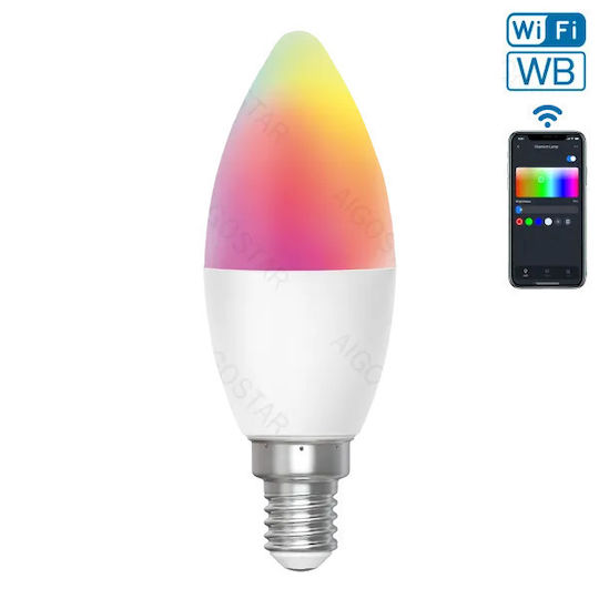 Aigostar Smart Bulb LED 6.5W for Socket E14 and Shape C37 RGBW 555lm