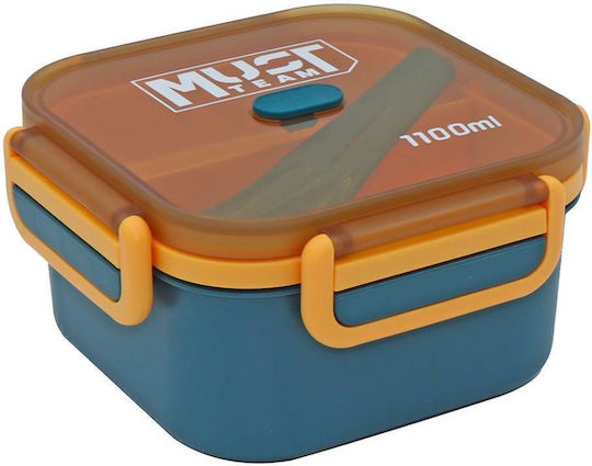 Must Team Plastic Kids' Food Container 1.1lt Blue-Orange x x 8.8cm
