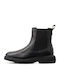 Leder Damen Chelsea-Stiefel Schwarz