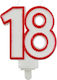 Birthday Candle Number 18 Red 8.5cm 36889 Tpster