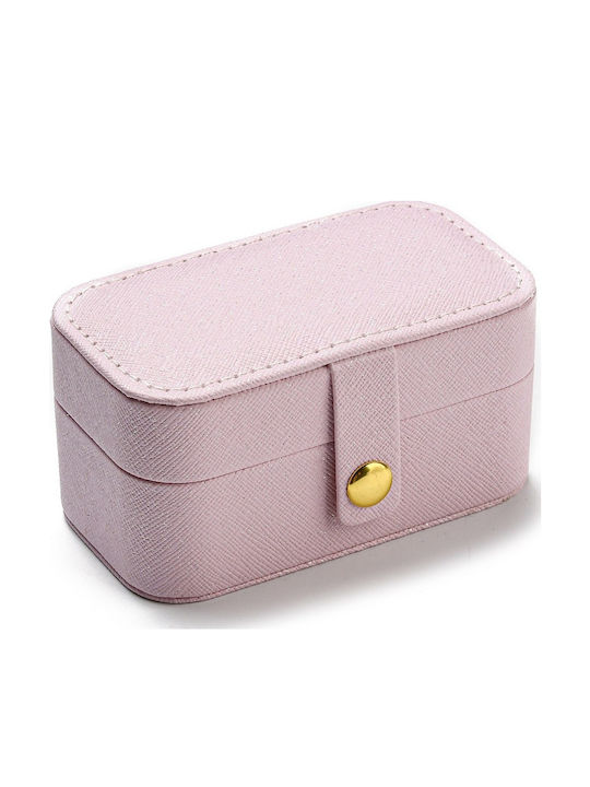 Small Pink Leatherette Jewellery Box 9.4cm 1pc Small Pink Leatherette Jewellery Box 9.4cm 1pc