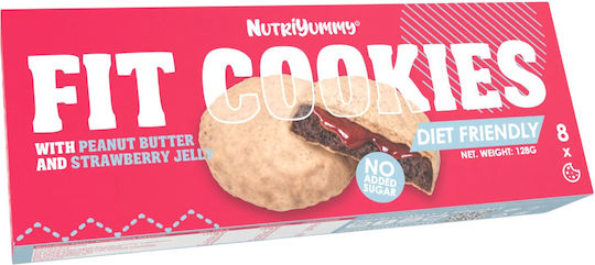 Nutriyummy No Added Sugar Cookies Peanut Butter Strawberry Jelly 128g