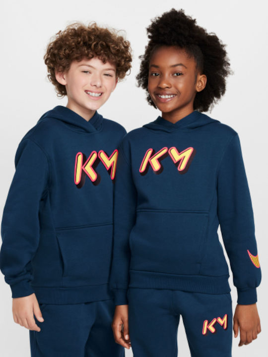 Nike Παιδικό Φούτερ με Κουκούλα και Τσέπες Μπλε Kylian Mbappé