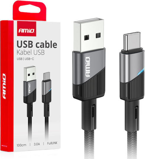AMiO LED USB 2.0 Kabel USB Typ-C männlich - USB-A Schwarzes 1m 03923