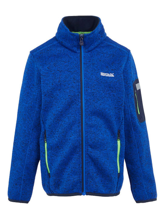 Kinderstrickjacke Fleece Blau