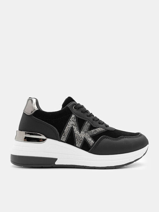 Plato Damen Anatomisch Flatforms Sneakers BLACK