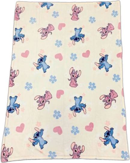 Disney Одеяло Детско легло Stitch Коралов Coral 110x150см.