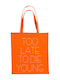 TKT Cotton Shopping Bag in Orange color