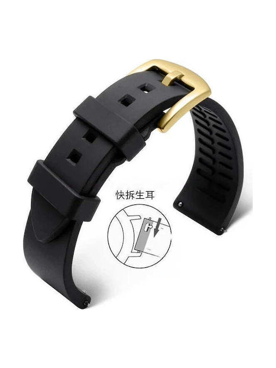 Rubber Strap Black 22mm
