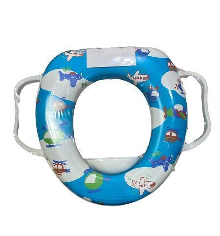 Sidirela H&T Toddler Toilet Seat Light Blue with Handles & Removable Cushion