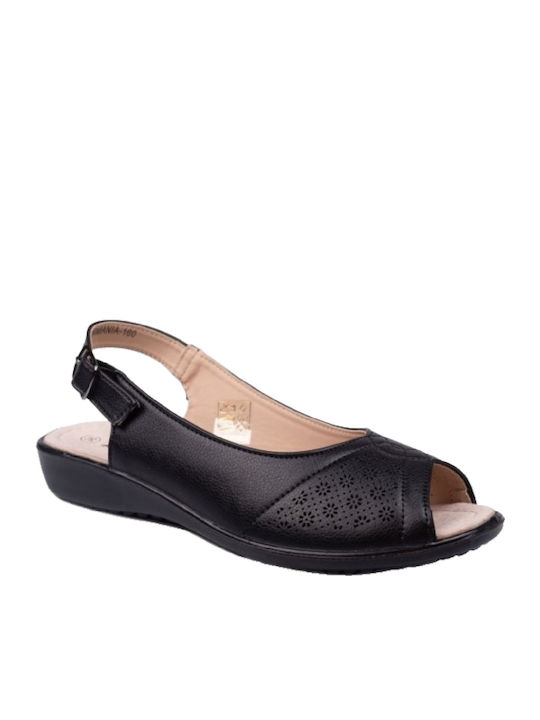 Women's Flat Sandals Anatomic in Black Color