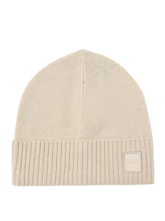Beanie Unisex Σκούφος Πλεκτός σε Μπεζ χρώμα