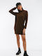 Mini Shirt Dress Knitted Brown