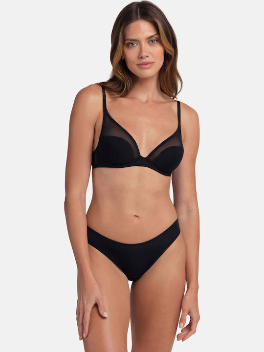 Brief Γυναικεία Slip 2Pack με Δαντέλα Μαύρο - Λευκό