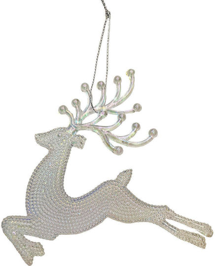 Hanging Reindeer Ornament Acrylic 13x14cm