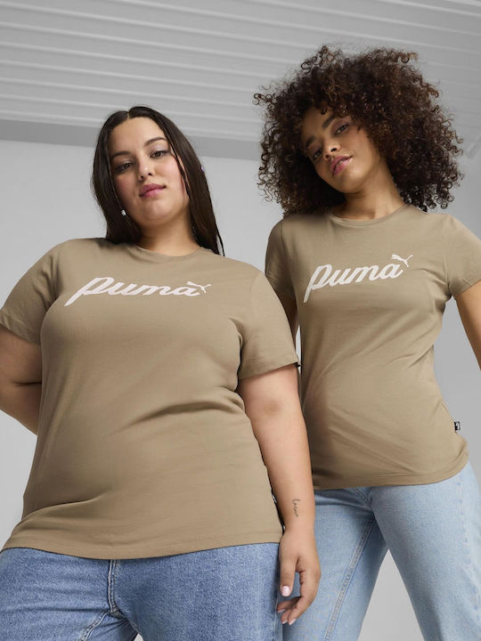 PUMA Γυναικείο Αθλητικό T-shirt Μπεζ