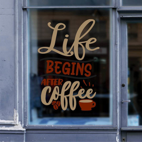 Essen Trinken Schaufenster Das Leben Beginnt Nach Kaffee 100x67cm
