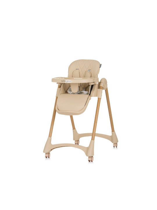 Chipolino Foldable Highchair with Metal Frame & Leatherette Seat Macadamia